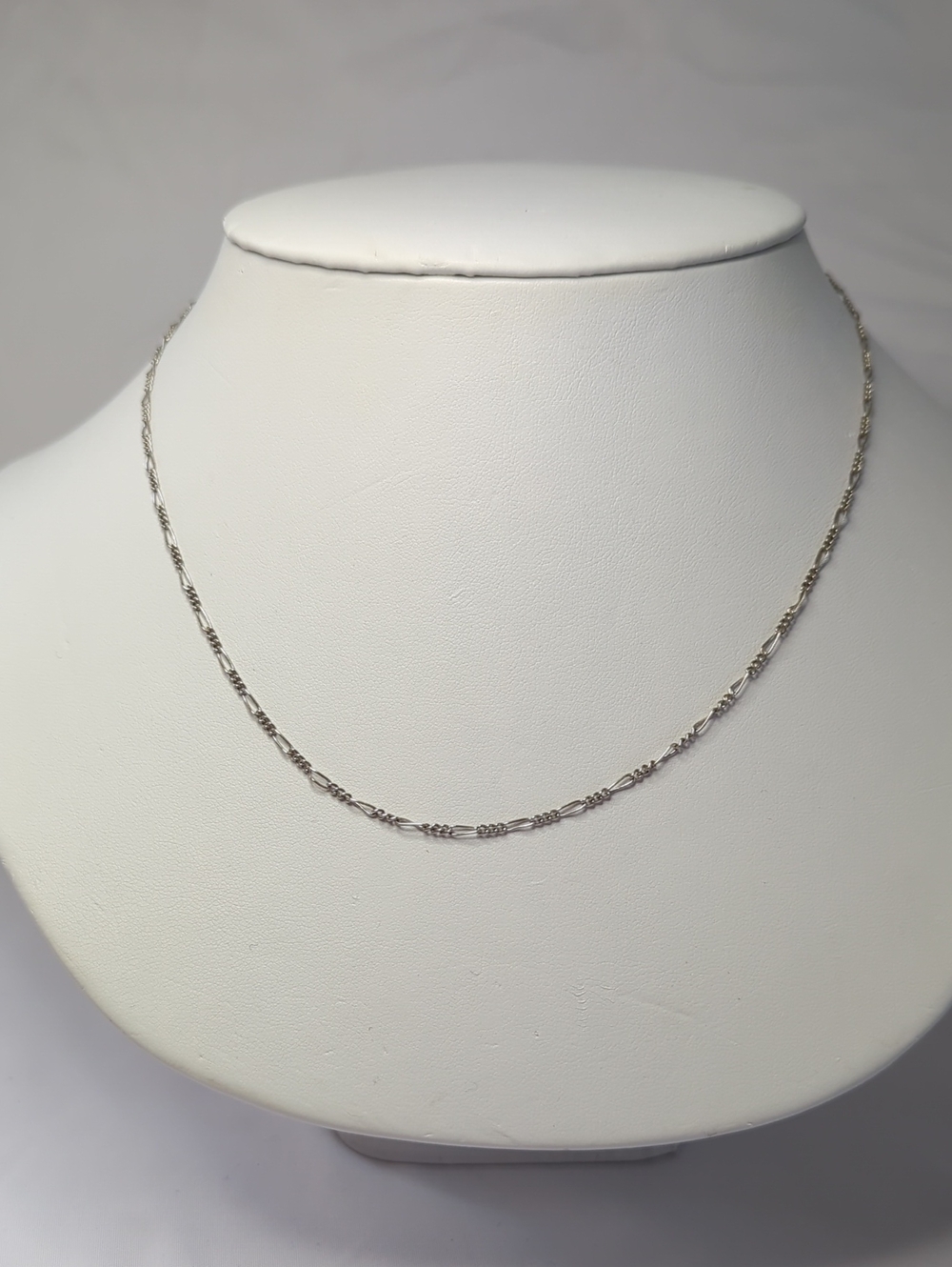 German Made Sterling Silver Figaro Link Necklace
